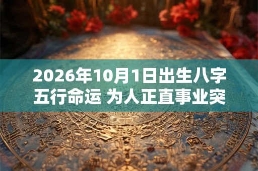2026年10月1日出生八字五行命运 为人正直事业突出