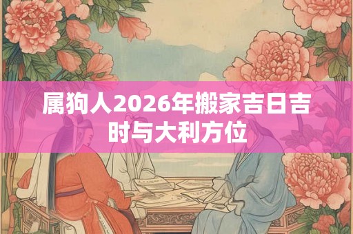属狗人2026年搬家吉日吉时与大利方位