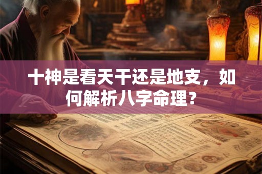 十神是看天干还是地支，如何解析八字命理？