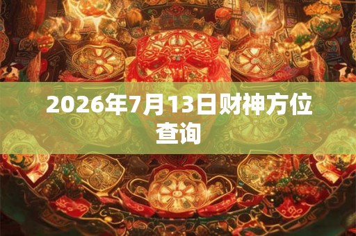 2026年7月13日财神方位查询 2026年7月13日财神方位查询