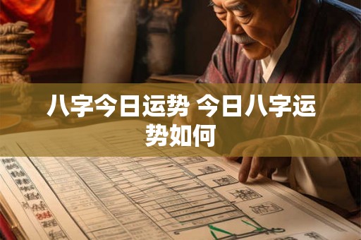 八字今日运势 今日八字运势如何
