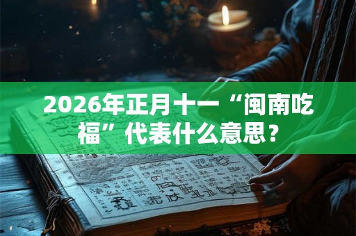 2026年正月十一“闽南吃福”代表什么意思？
