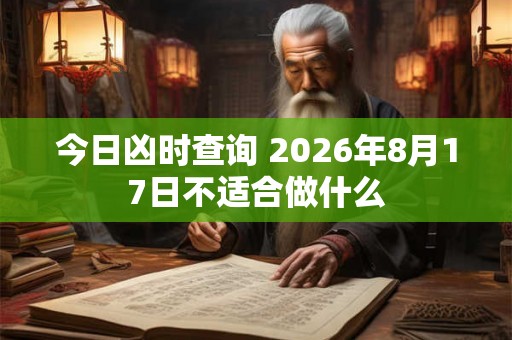 今日凶时查询 2026年8月17日不适合做什么 今日凶时查询 2026年8月17日不适合做什么