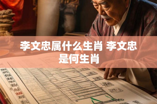 李文忠属什么生肖 李文忠是何生肖 李文忠属什么生肖 李文忠是何生肖