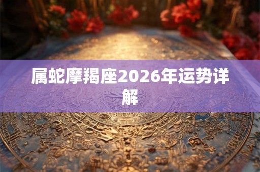 属蛇摩羯座2026年运势详解