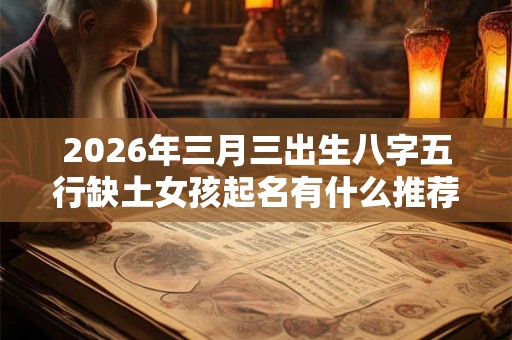 2026年三月三出生八字五行缺土女孩起名有什么推荐? 2026年三月三出生八字五行缺土女孩起名有什么推荐?