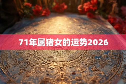 71年属猪女的运势2026 71年属猪女的运势2026