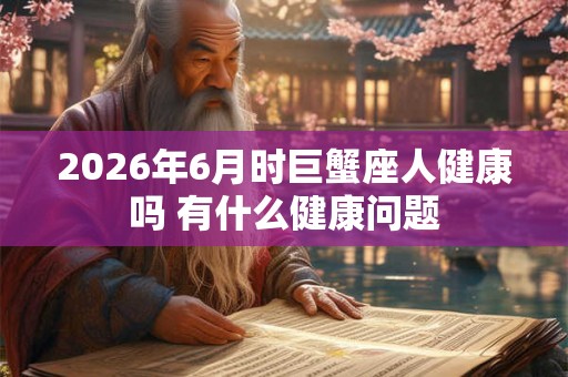2026年6月时巨蟹座人健康吗 有什么健康问题