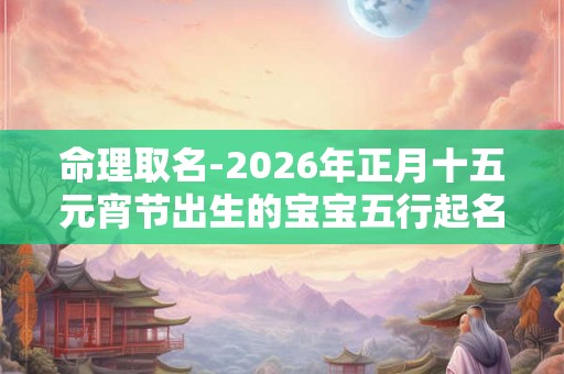 命理取名-2026年正月十五元宵节出生的宝宝五行起名字