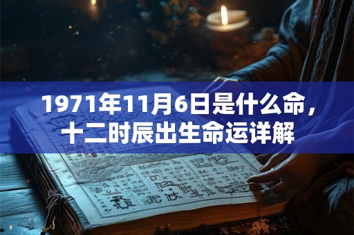 1971年11月6日是什么命，十二时辰出生命运详解