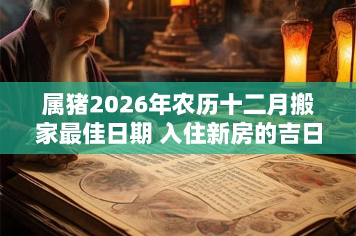 属猪2026年农历十二月搬家最佳日期 入住新房的吉日