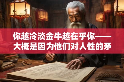 你越冷淡金牛越在乎你——大概是因为他们对人性的矛盾理解