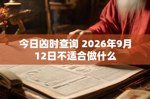 今日凶时查询 2026年9月12日不适合做什么