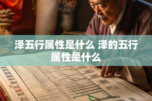 泽五行属性是什么 泽的五行属性是什么