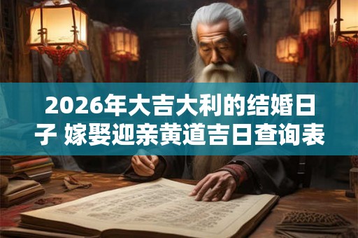 2026年大吉大利的结婚日子 嫁娶迎亲黄道吉日查询表