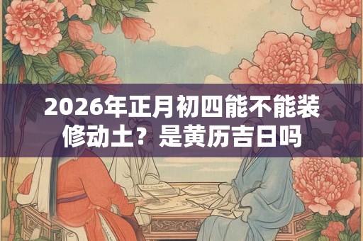 2026年正月初四能不能装修动土？是黄历吉日吗