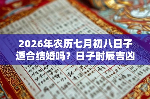 2026年农历七月初八日子适合结婚吗？日子时辰吉凶？