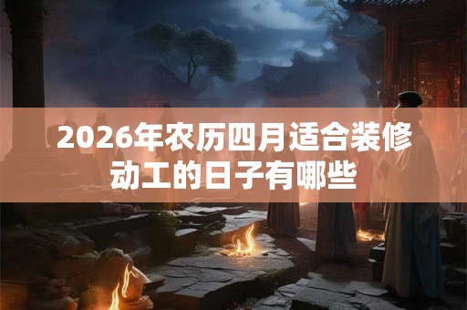 2026年农历四月适合装修动工的日子有哪些