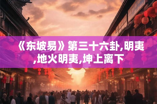 《东坡易》第三十六卦,明夷,地火明夷,坤上离下
