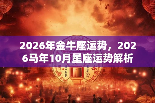 2026年金牛座运势，2026马年10月星座运势解析