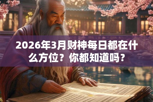 2026年3月财神每日都在什么方位？你都知道吗？