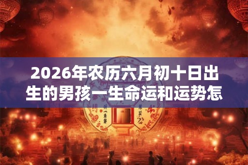 2026年农历六月初十日出生的男孩一生命运和运势怎么样