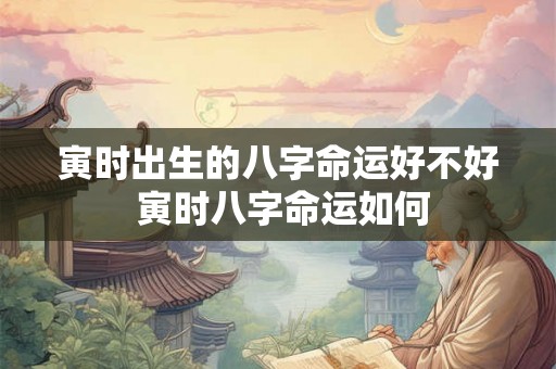 寅时出生的八字命运好不好 寅时八字命运如何