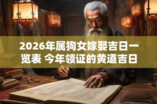 2026年属狗女嫁娶吉日一览表 今年领证的黄道吉日