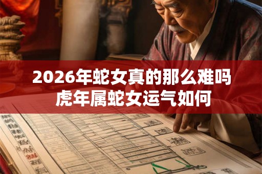 2026年蛇女真的那么难吗 虎年属蛇女运气如何