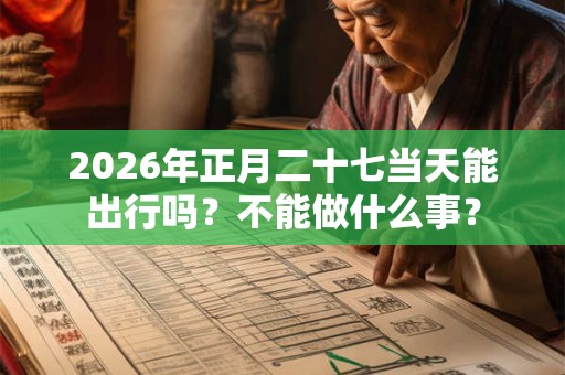 2026年正月二十七当天能出行吗？不能做什么事？