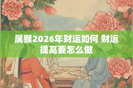 属猴2026年财运如何 财运提高要怎么做