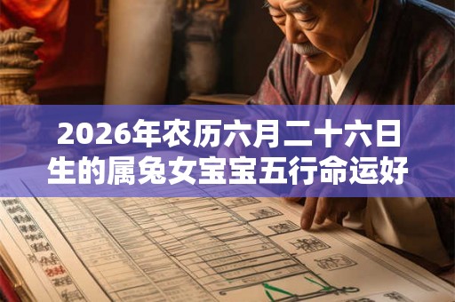 2026年农历六月二十六日生的属兔女宝宝五行命运好吗