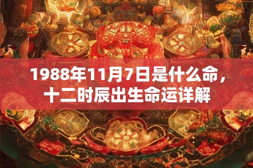 1988年11月7日是什么命，十二时辰出生命运详解