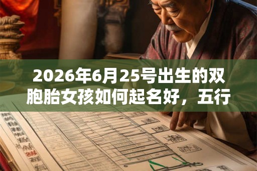 2026年6月25号出生的双胞胎女孩如何起名好，五行属什么？