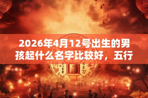 2026年4月12号出生的男孩起什么名字比较好，五行属什么