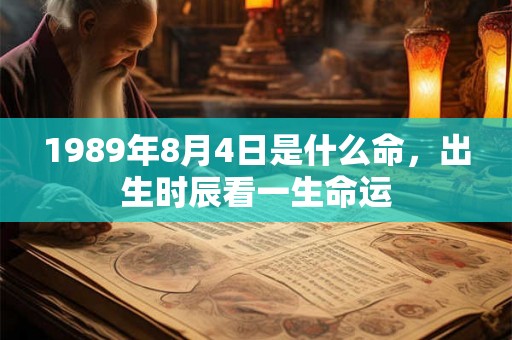 1989年8月4日是什么命，出生时辰看一生命运