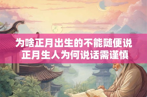 为啥正月出生的不能随便说 正月生人为何说话需谨慎