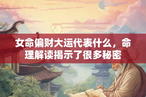 女命偏财大运代表什么，命理解读揭示了很多秘密