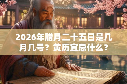 2026年腊月二十五日是几月几号？黄历宜忌什么？