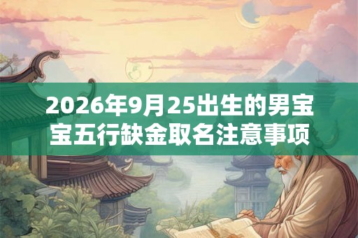 2026年9月25出生的男宝宝五行缺金取名注意事项