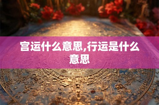 宫运什么意思,行运是什么意思