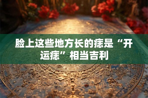 脸上这些地方长的痣是“开运痣”相当吉利