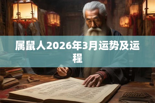 属鼠人2026年3月运势及运程
