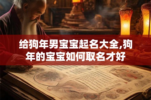 给狗年男宝宝起名大全,狗年的宝宝如何取名才好
