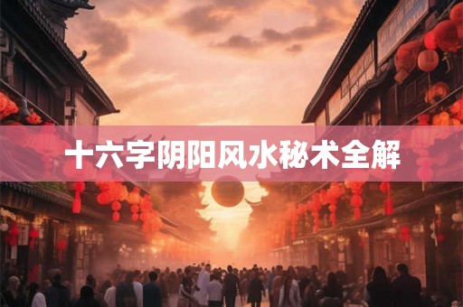 十六字阴阳风水秘术全解