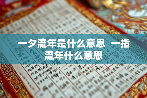 一夕流年是什么意思  一指流年什么意思