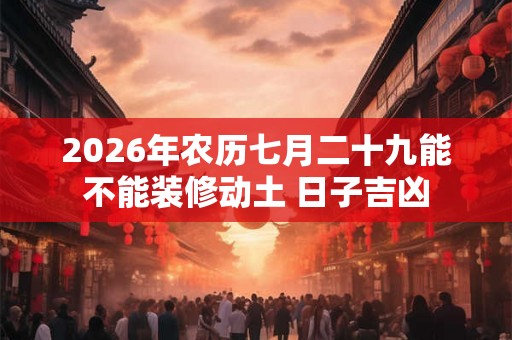 2026年农历七月二十九能不能装修动土 日子吉凶