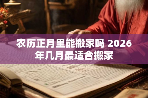 农历正月里能搬家吗 2026年几月最适合搬家 农历正月里能搬家吗 2026年几月最适合搬家