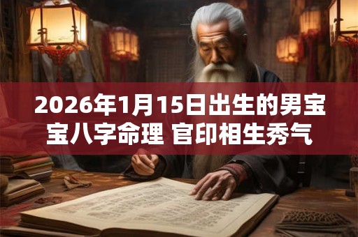 2026年1月15日出生的男宝宝八字命理 官印相生秀气有成