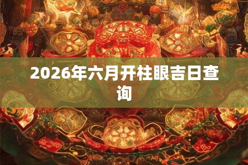 2026年六月开柱眼吉日查询